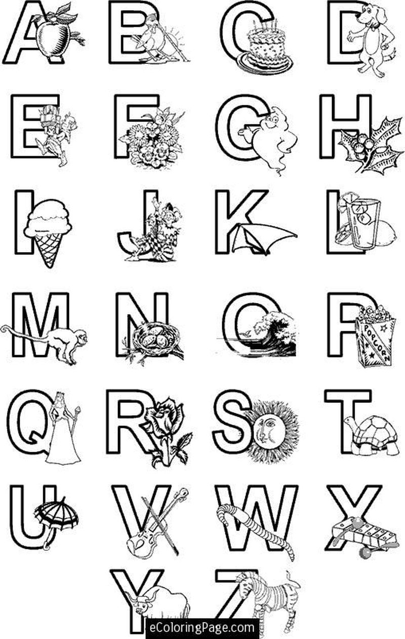 Printable Alphabet Coloring Pages PDF Coloringfolder