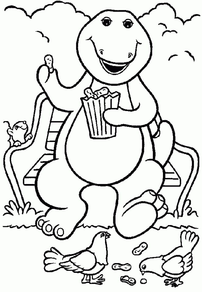 Printable Barney Coloring Pages