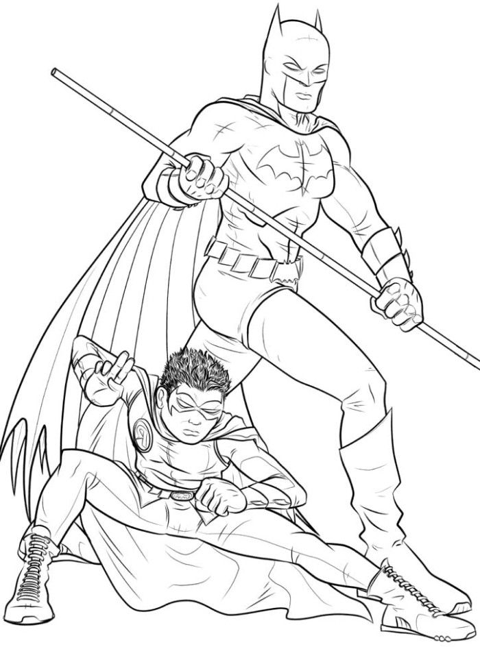 Printable Batman And Robin Coloring Pages Clip Art Library
