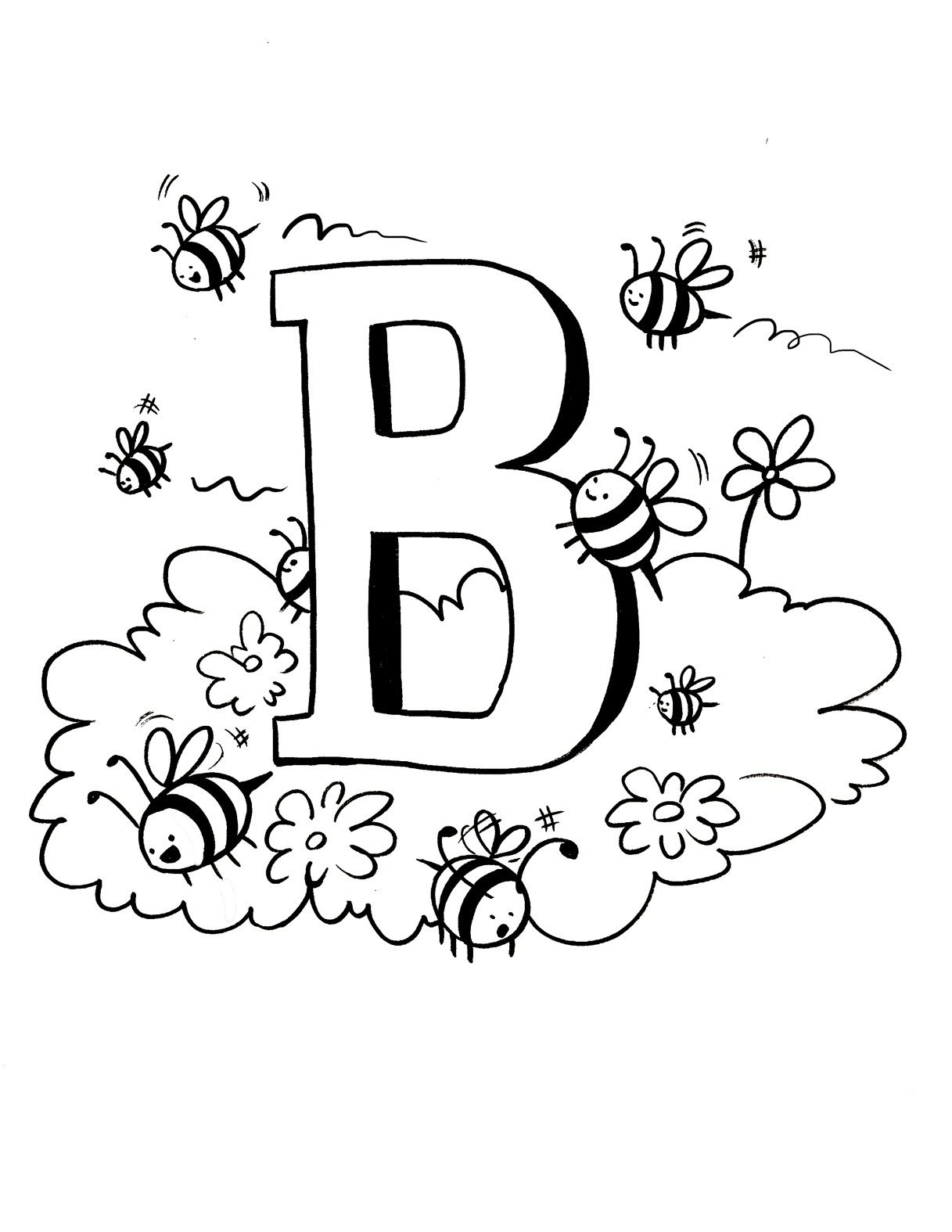Printable Bee Coloring Pages