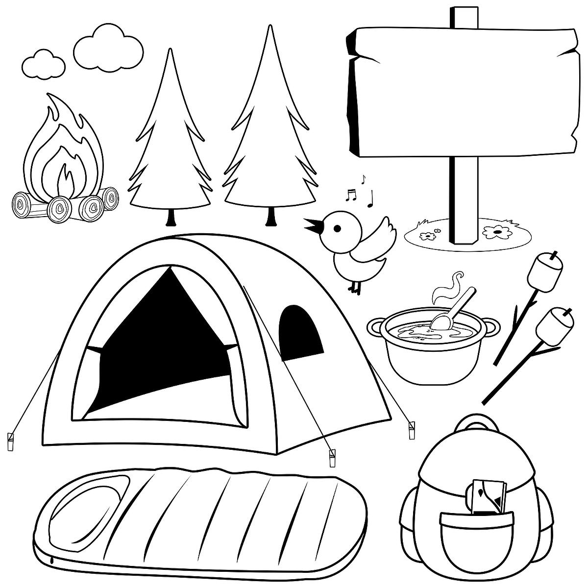 Printable Camping Coloring Pages Printable Camping Coloring Pages