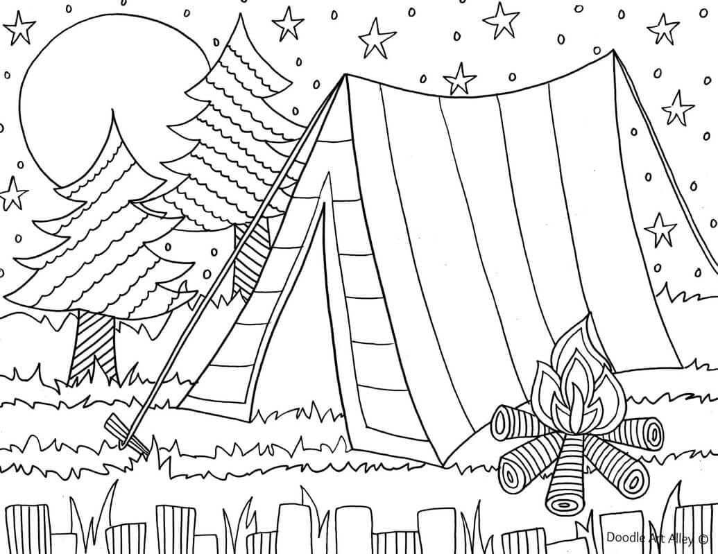 Printable Camping Coloring Pages Free Printable Templates Printable Camping Coloring Pages Free Printable Templates