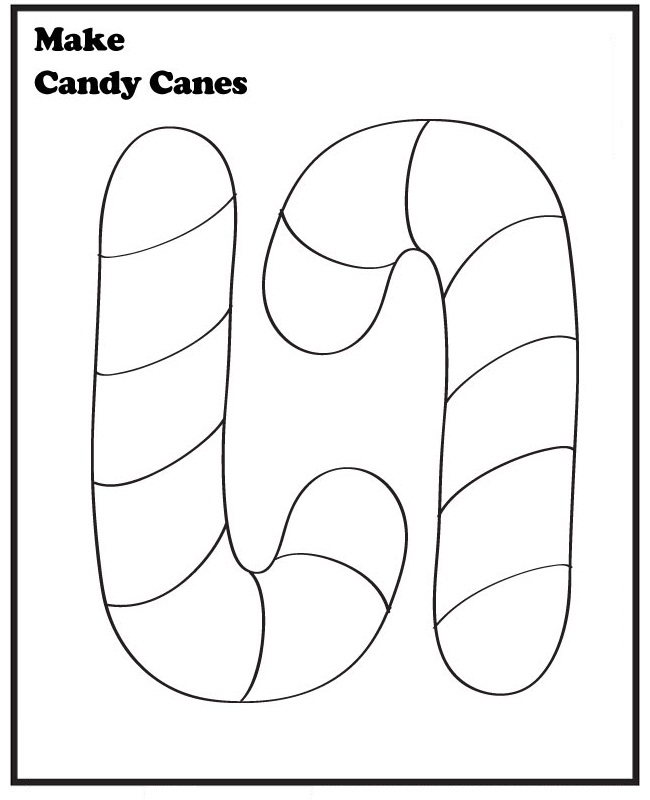 Printable Candy Cane Coloring Pages Printable Candy Cane Coloring Pages