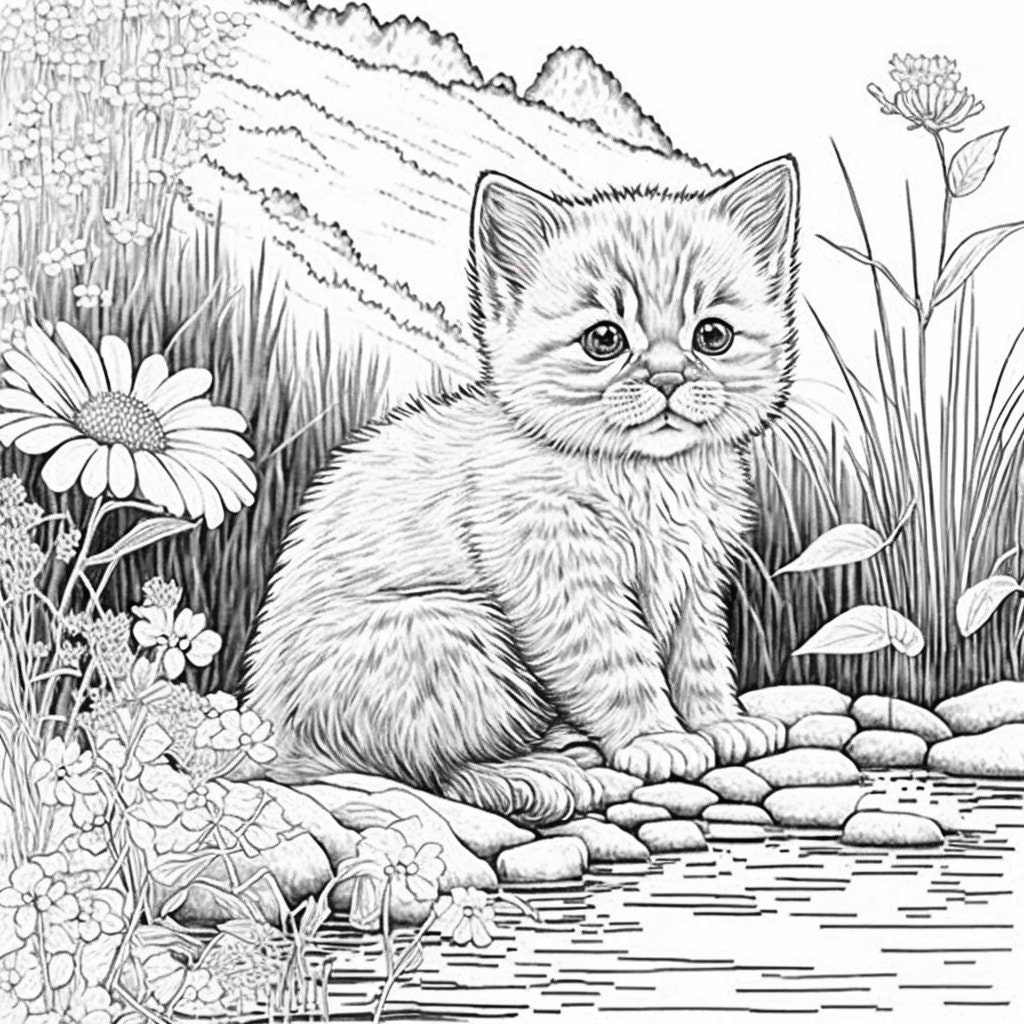 Printable Cat Coloring Pages Realistic