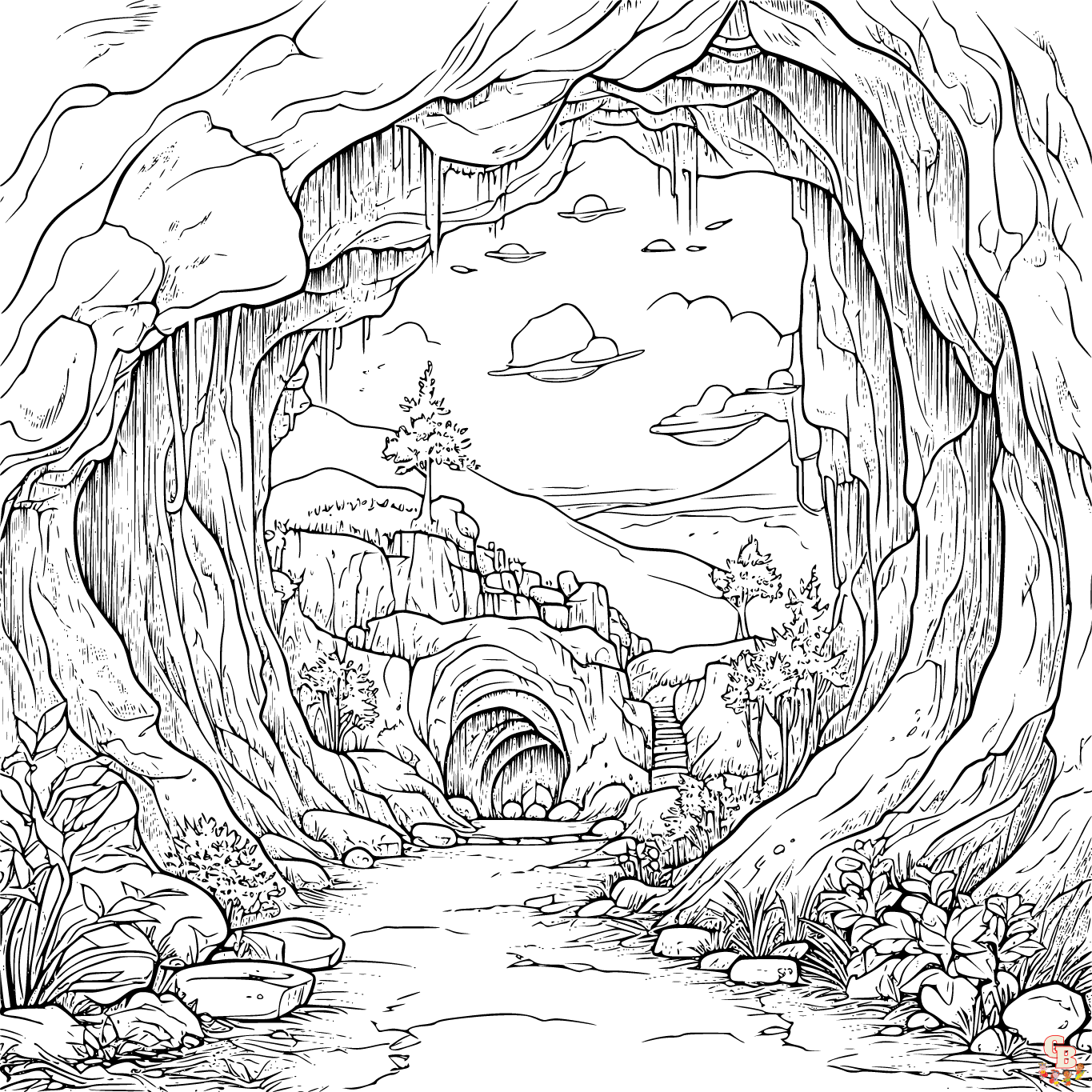 Soldier Inside Cave Coloring Pages Printable