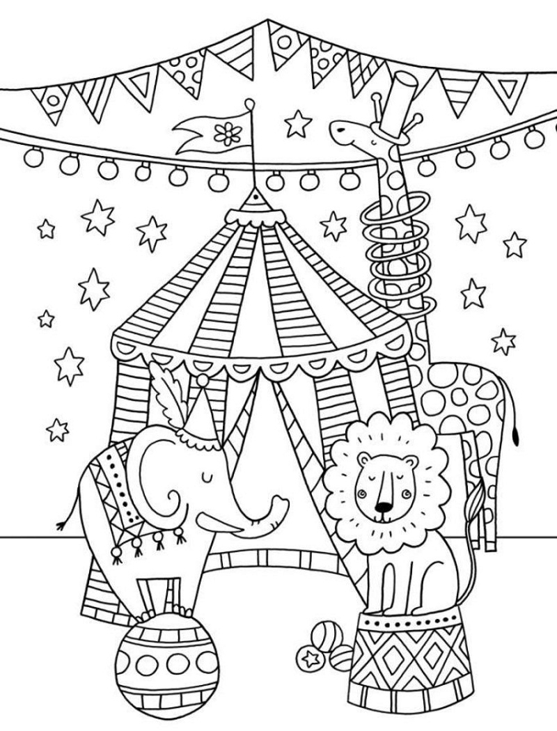 Printable Circus Coloring Pages Printable Word Searches