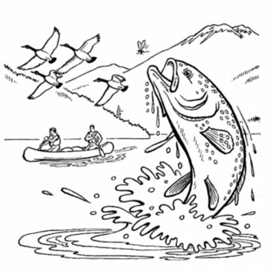 Printable Fishing Coloring Pages