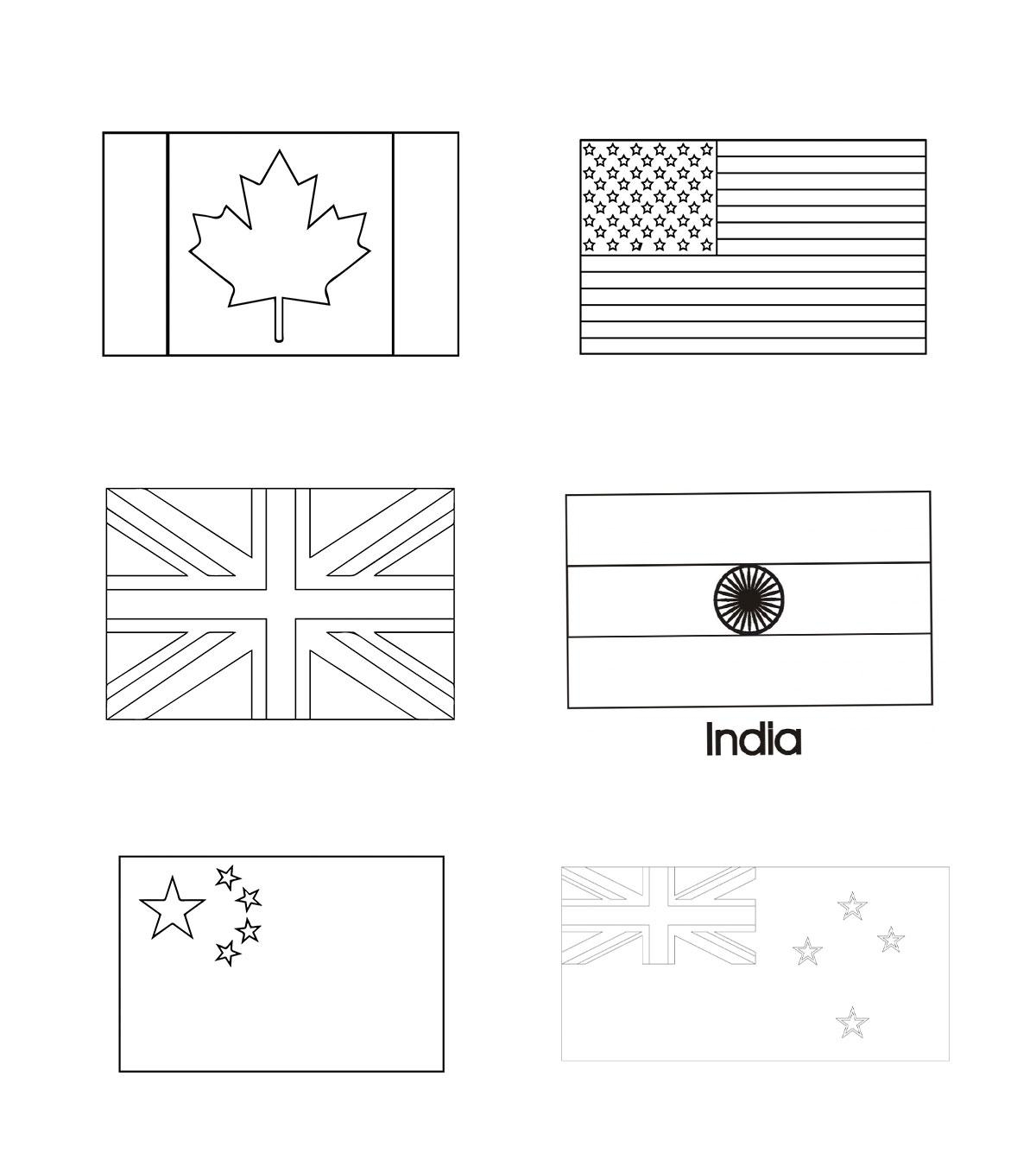 Printable Coloring Pages Flags