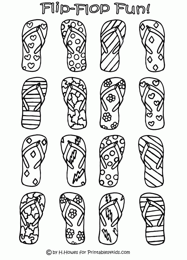 Free Printable Flip Flop Coloring Pages