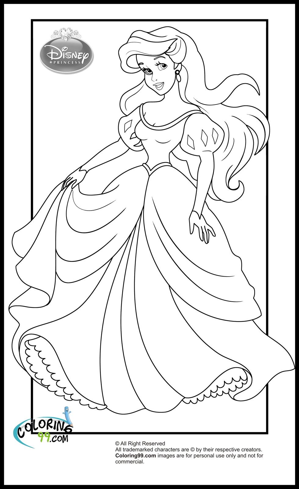 Printable Coloring Pages Princess Disney Printable Coloring Pages Princess Disney