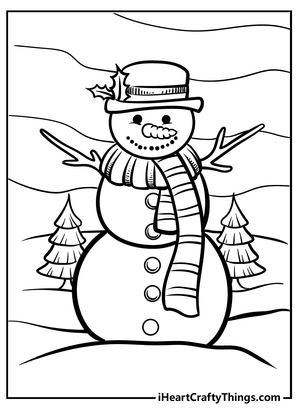 Printable Coloring Pages Snowman Printable Coloring Pages Snowman