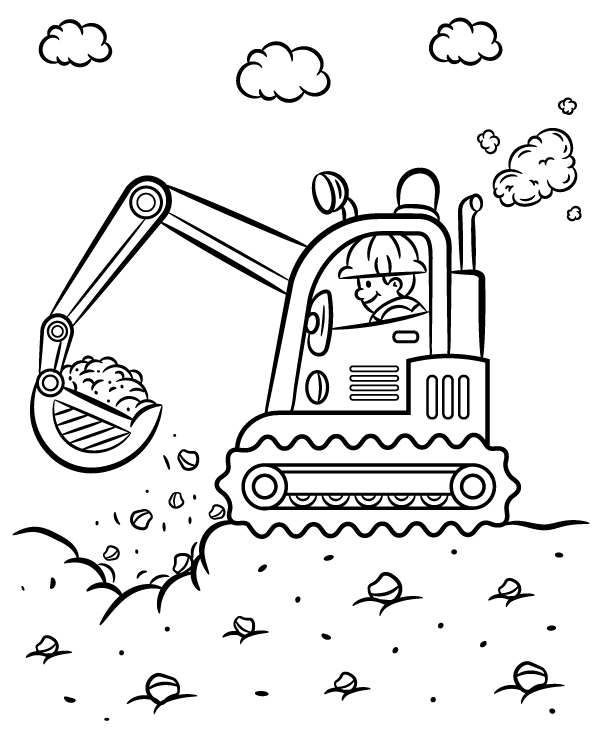 Printable Coloring Picture Excavator Printable Coloring Picture Excavator