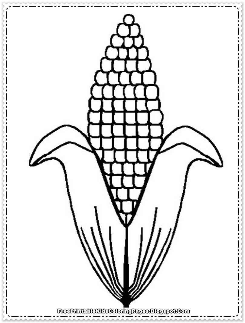 Printable Corn Coloring Page Printable Corn Coloring Page