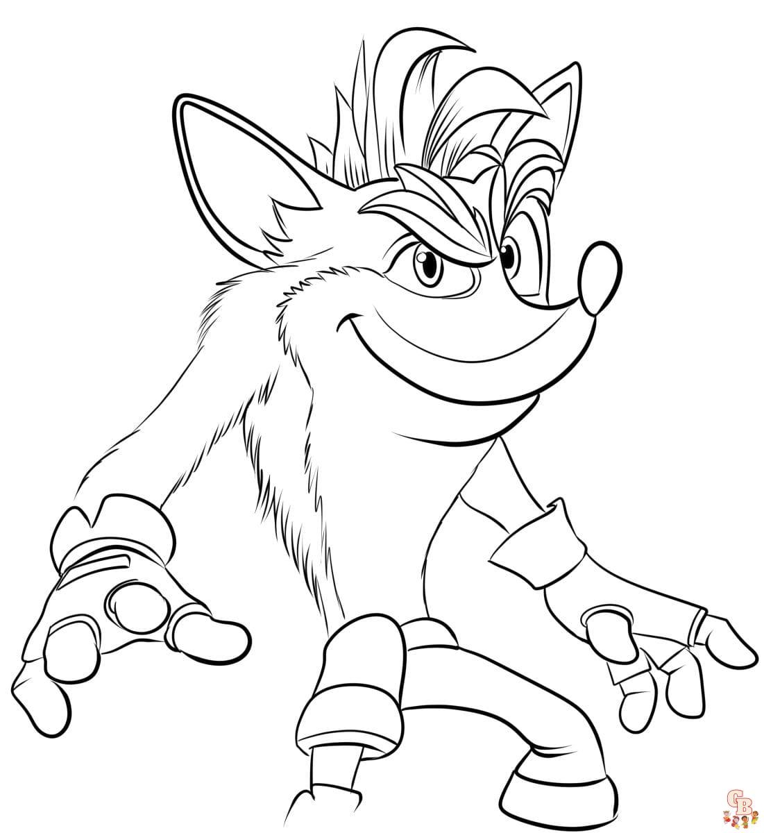 Printable Crash Bandicoot Coloring Pages Free Printable Crash Bandicoot Coloring Pages Free