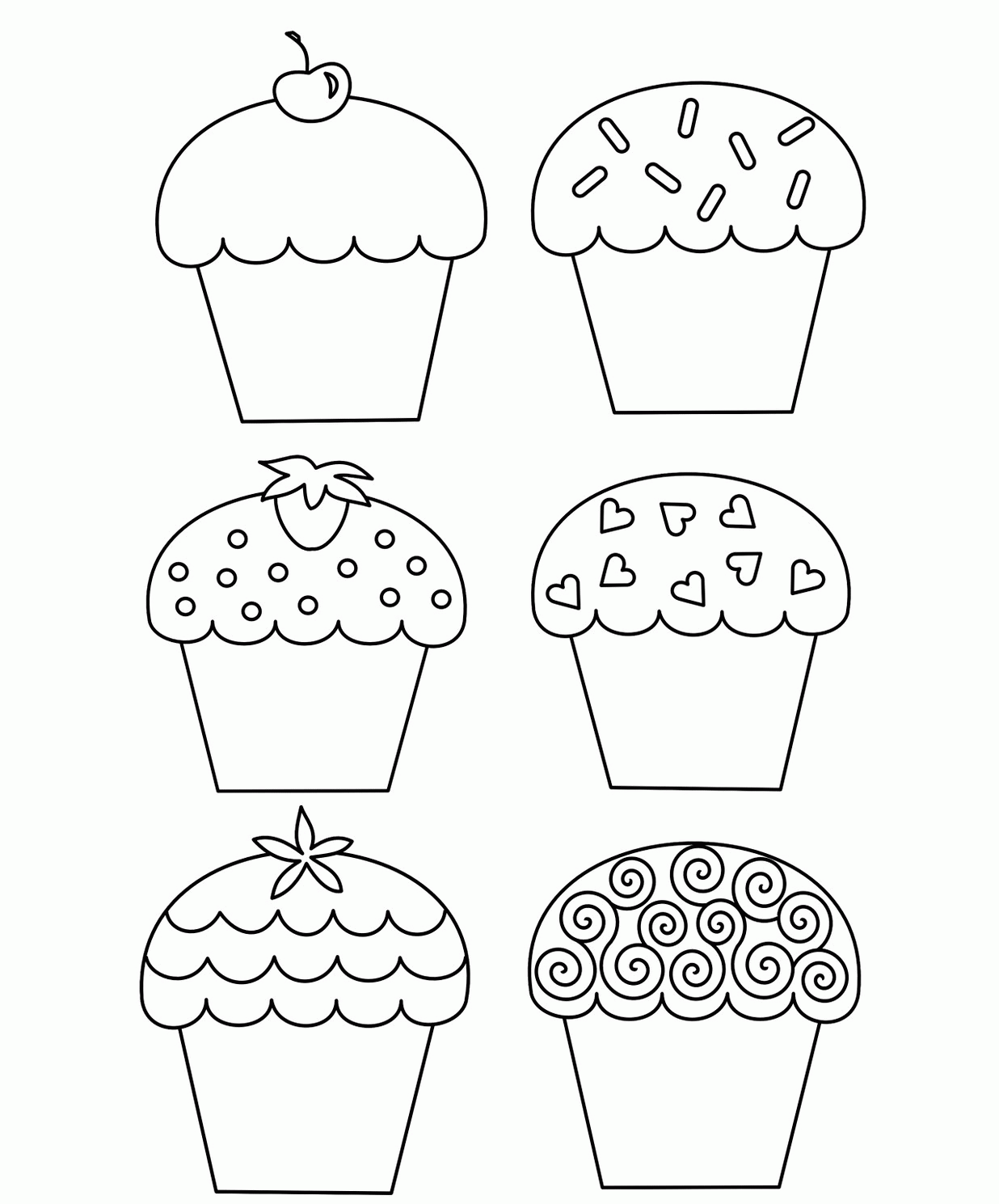 Printable Cupcake Coloring Pages Printable Cupcake Coloring Pages