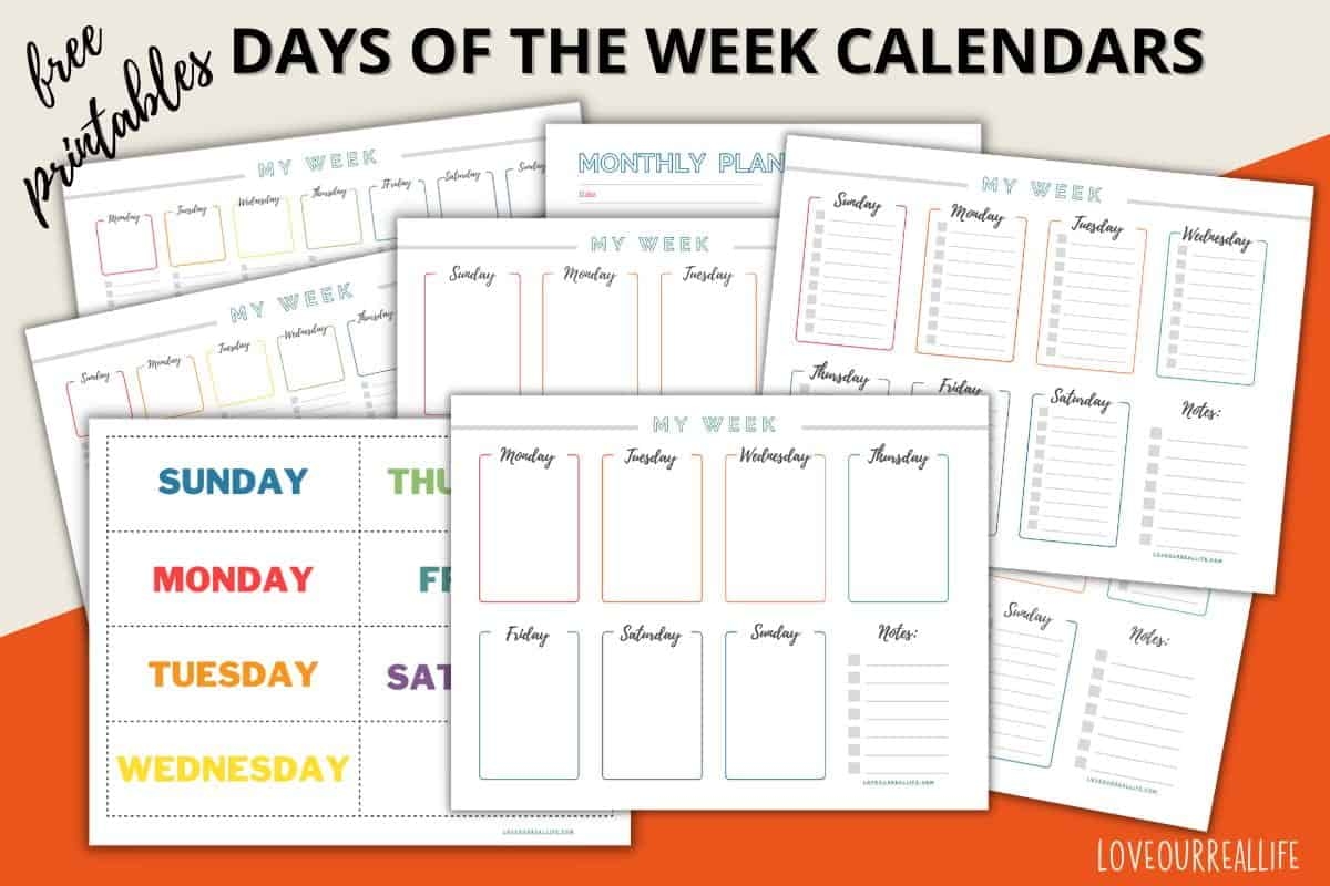 Printable Days Of The Week Coloring Pages