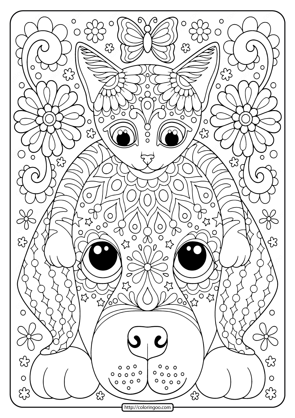 Printable Dog And Cat Coloring Pages Printable Dog And Cat Coloring Pages