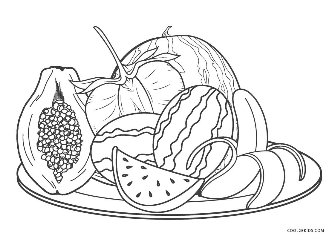Printable Easy Fruit Coloring Pages Free Printable Templates