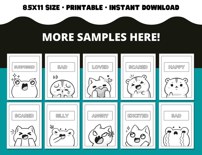 Printable Emotion Coloring Pages For Kids Digital Download For Kids