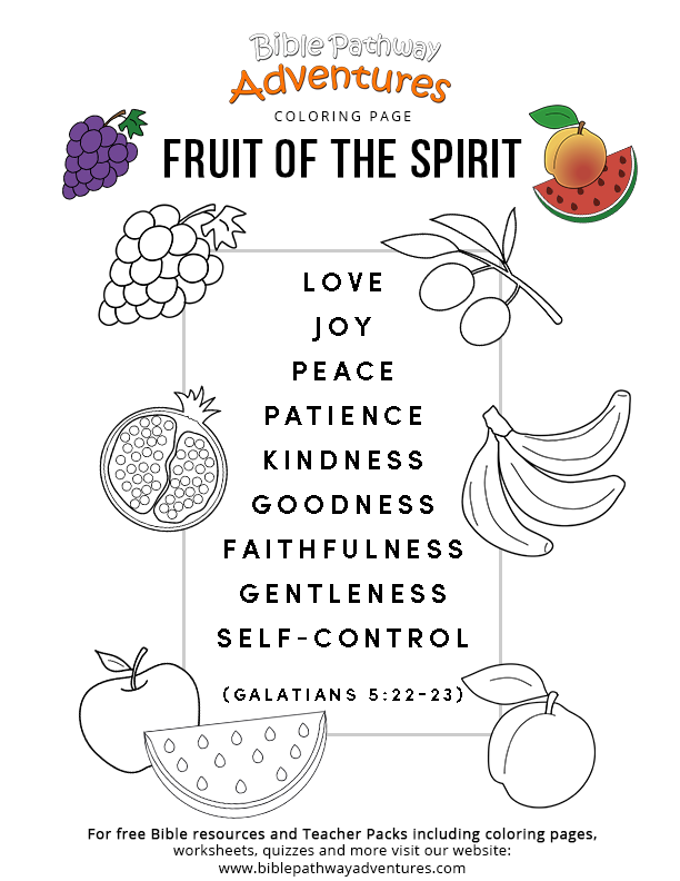 Printable Fruits Of The Holy Spirit