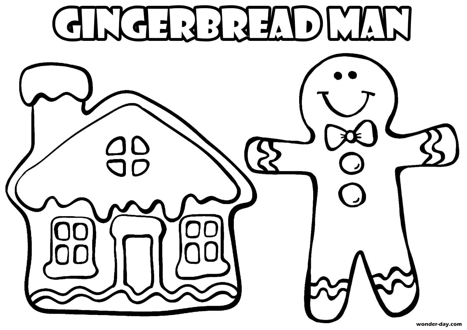 Printable Gingerbread Man Coloring Page