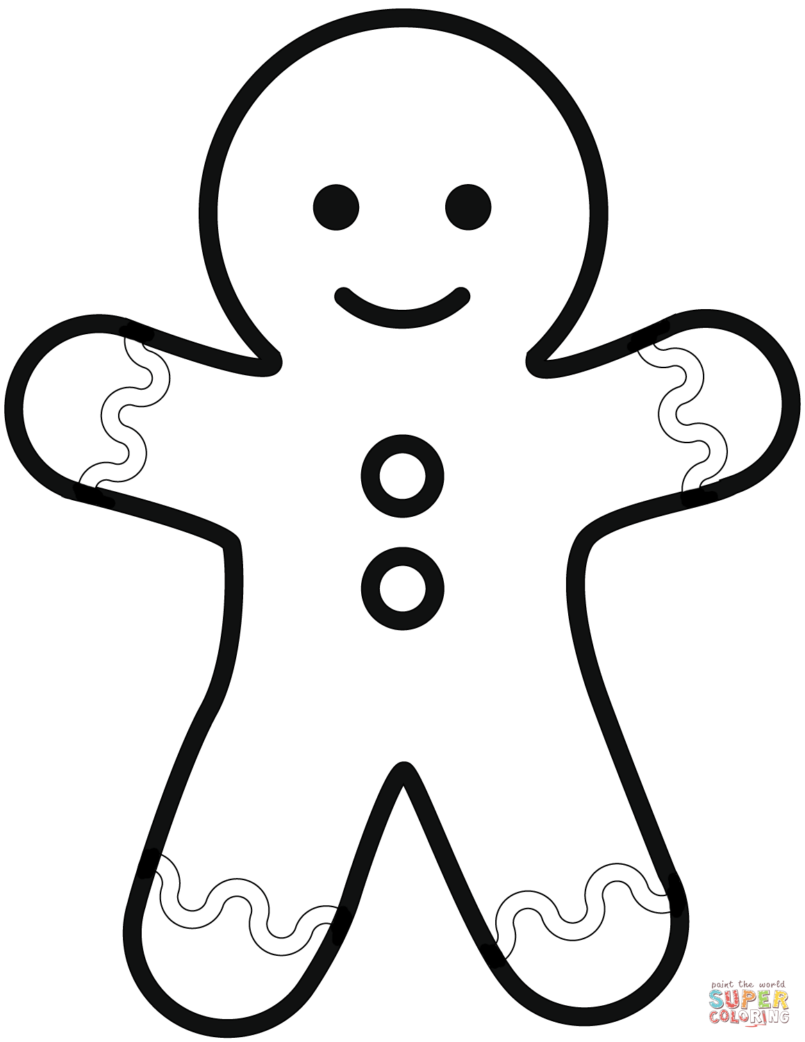 Printable Gingerbread Man Coloring Page