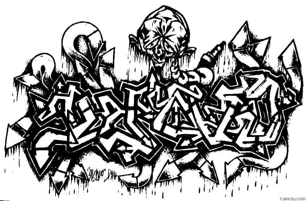 Printable Graffiti Coloring Pages Printable Graffiti Coloring Pages