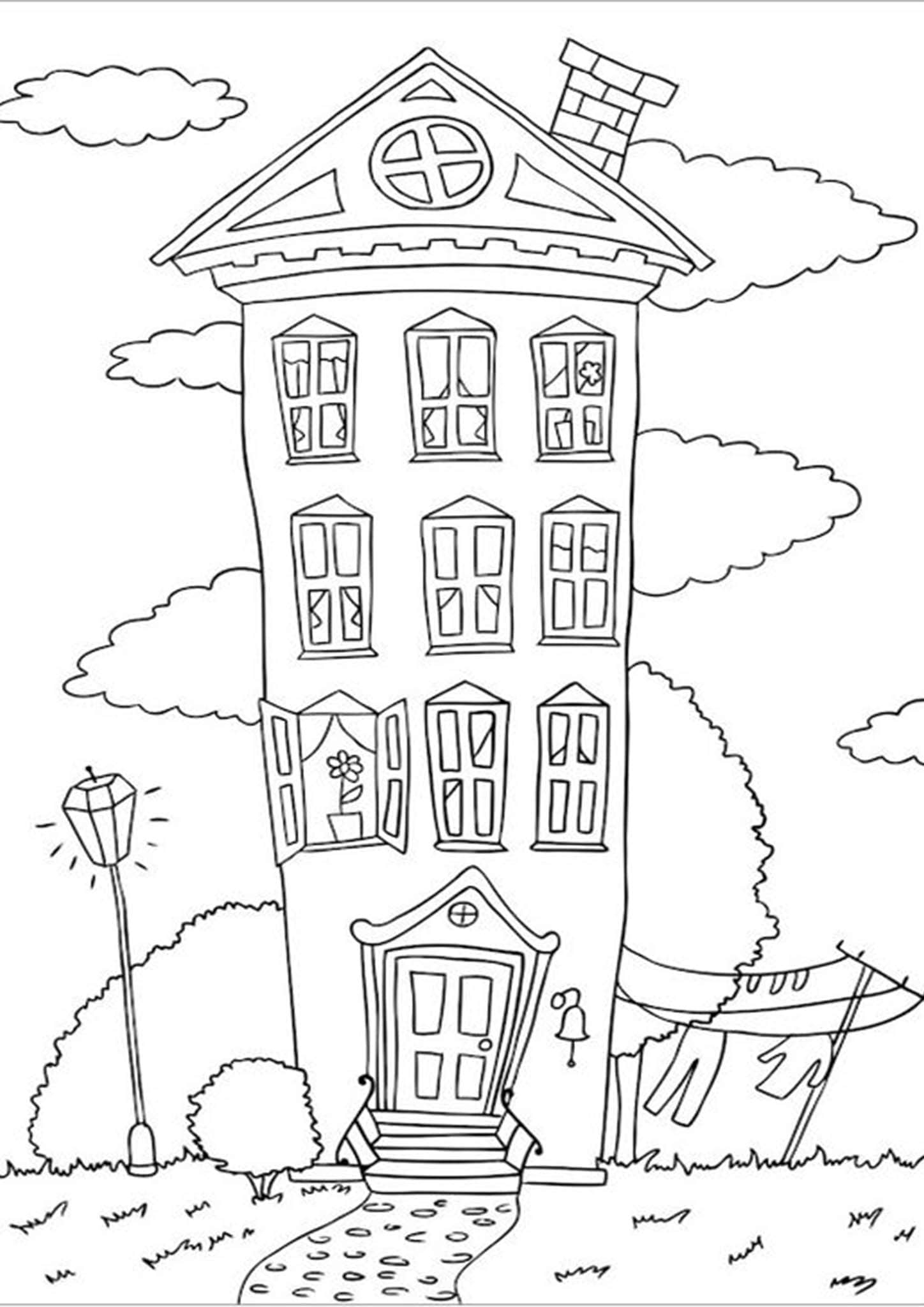 Printable House Coloring Pages Printable House Coloring Pages