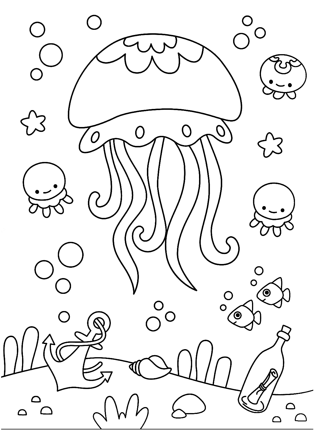 Printable Jellyfish Coloring Pages Prntbl Concejomunicipaldechinu Gov Co