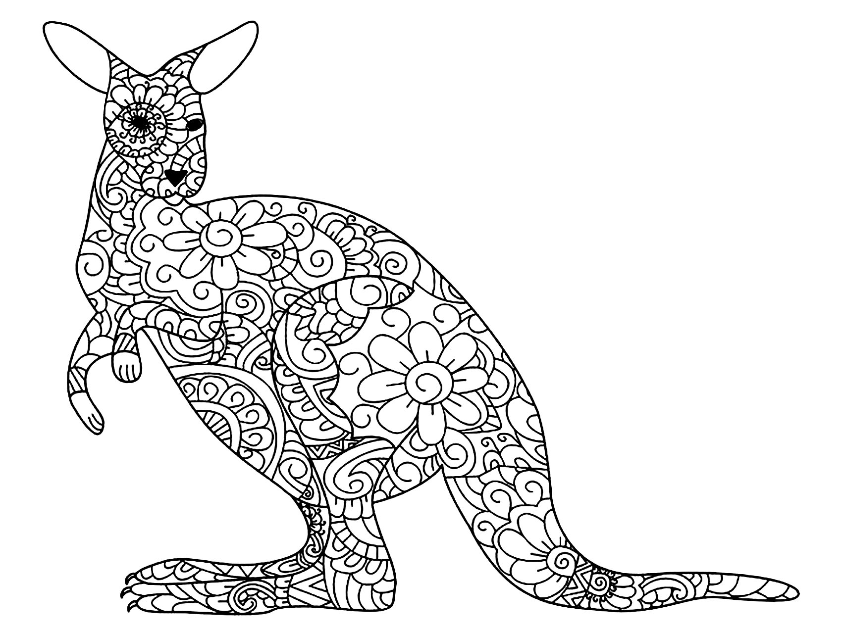 Printable Kangaroo Coloring Pages Printable Kangaroo Coloring Pages