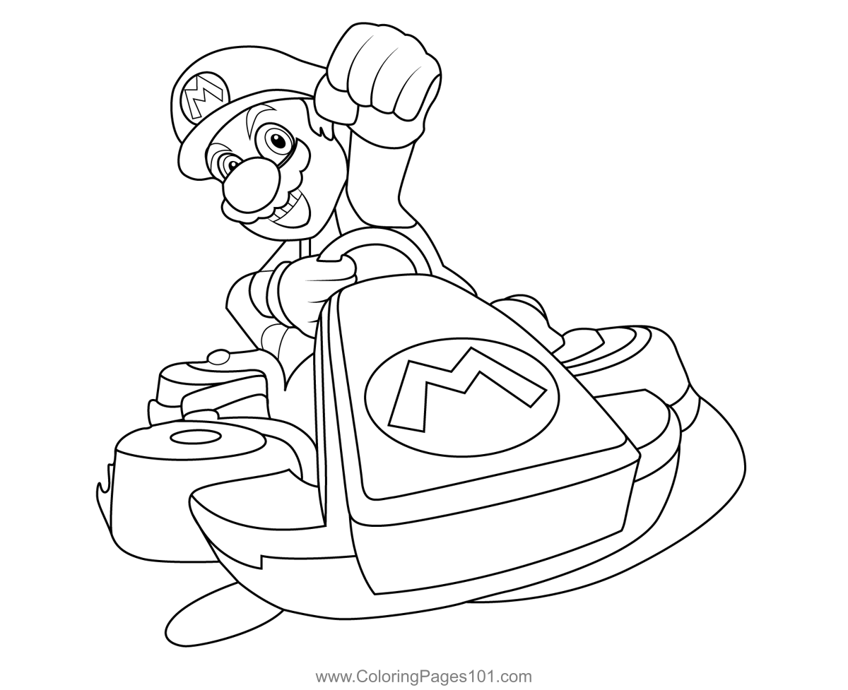 Printable Mario Kart Coloring Pages Printable Mario Kart Coloring Pages