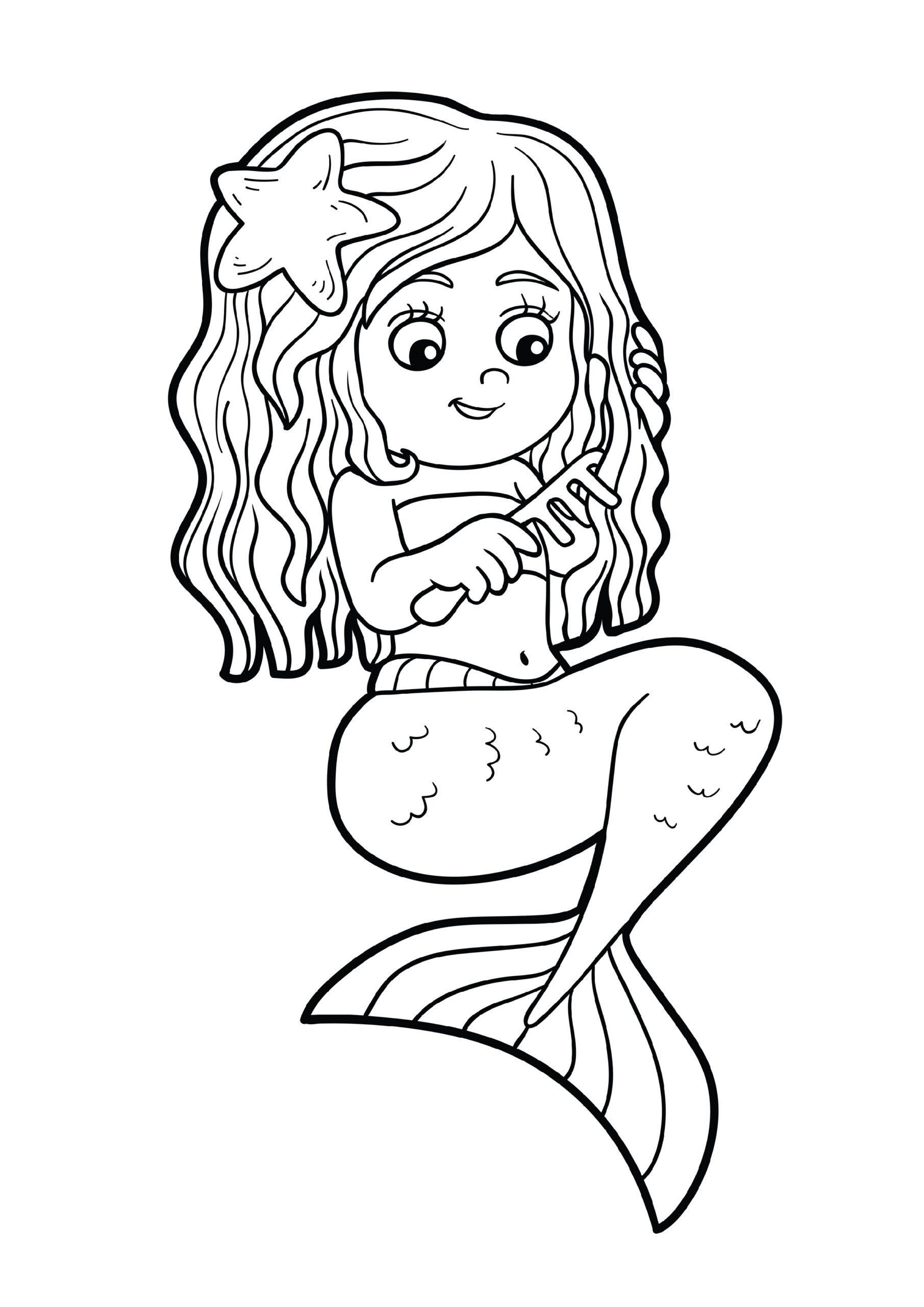 Printable Mermaids Coloring Pages
