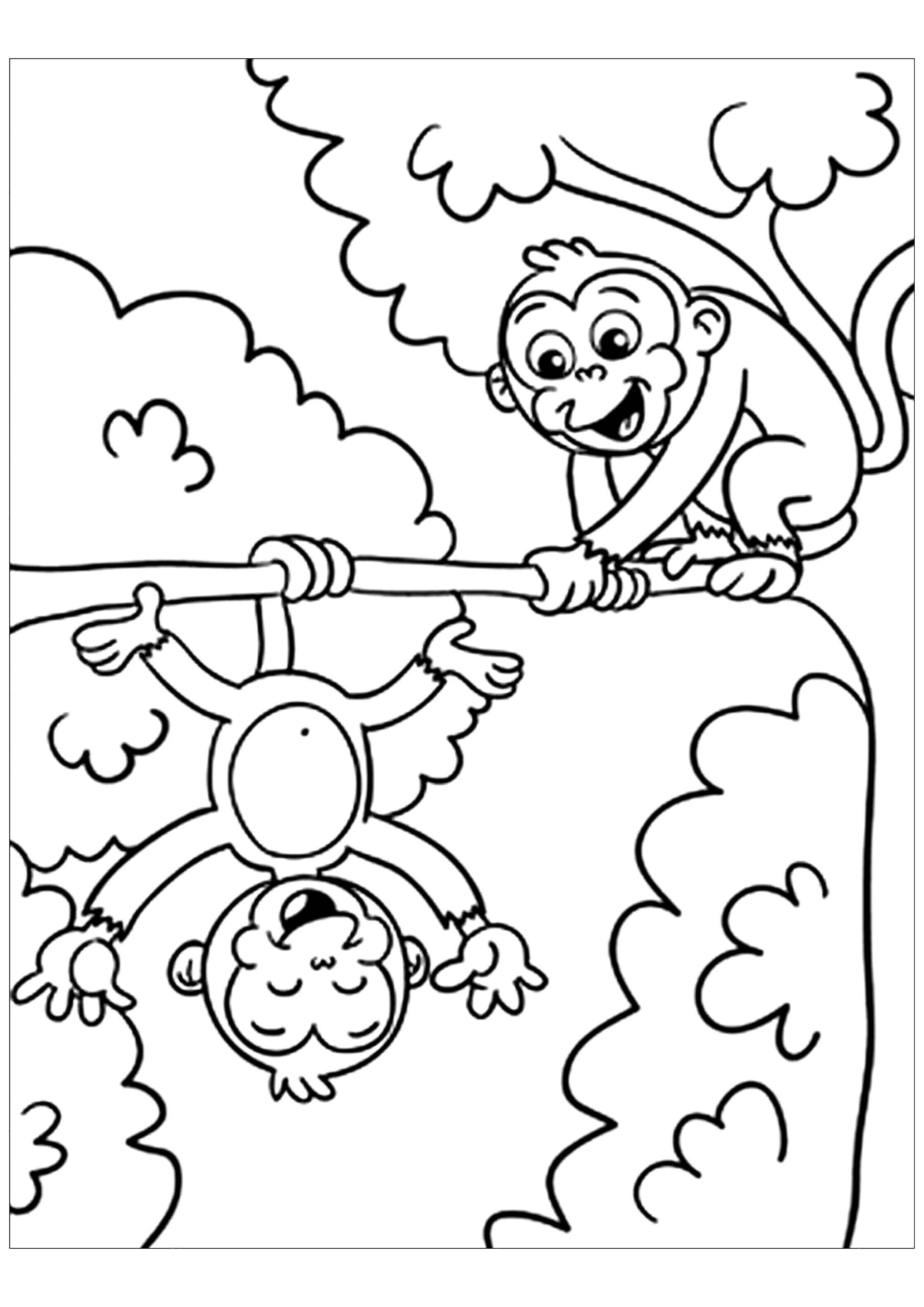 Printable Monkey Coloring Pages Printable Monkey Coloring Pages