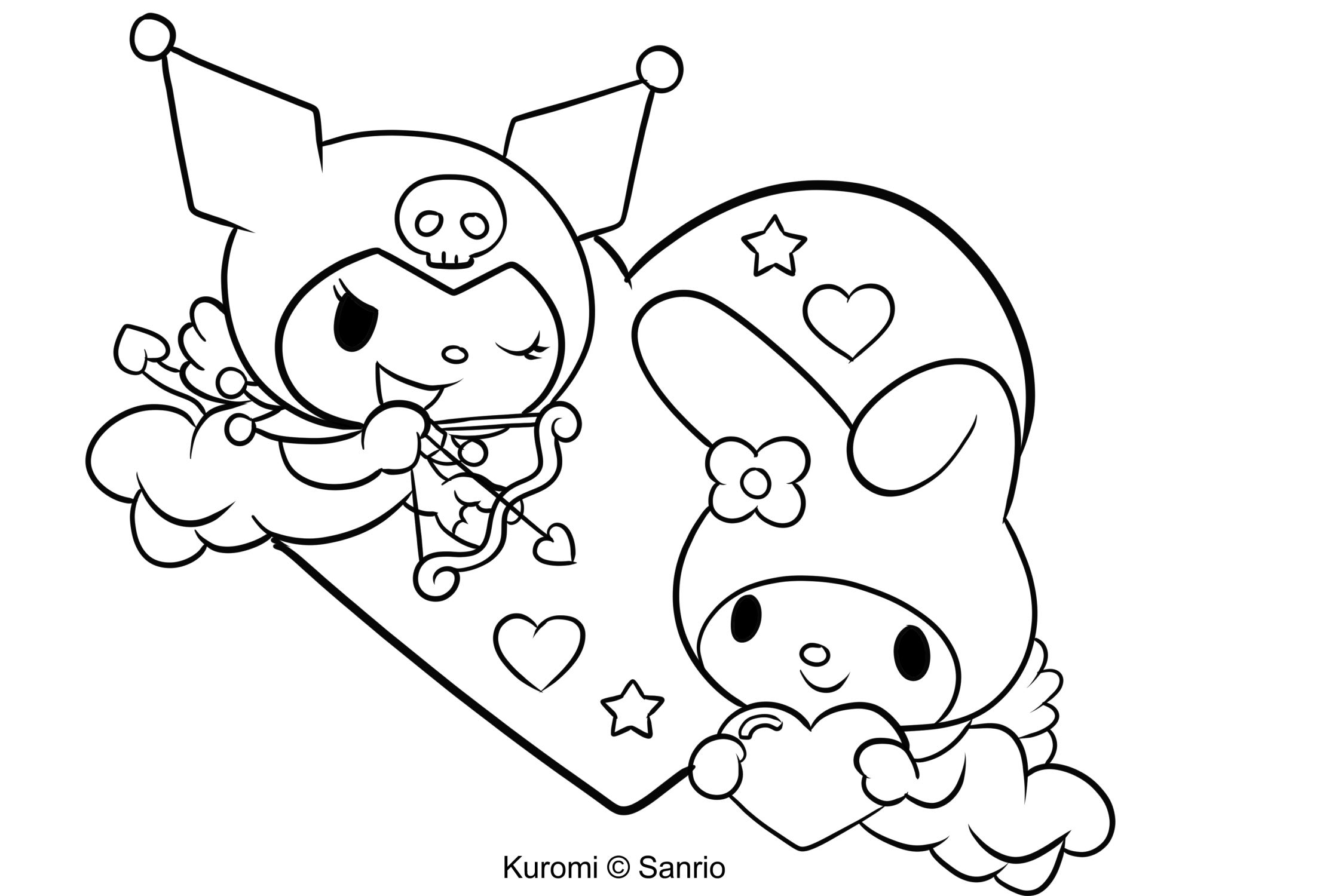 Printable My Melody And Kuromi Coloring Pages Printable My Melody And Kuromi Coloring Pages