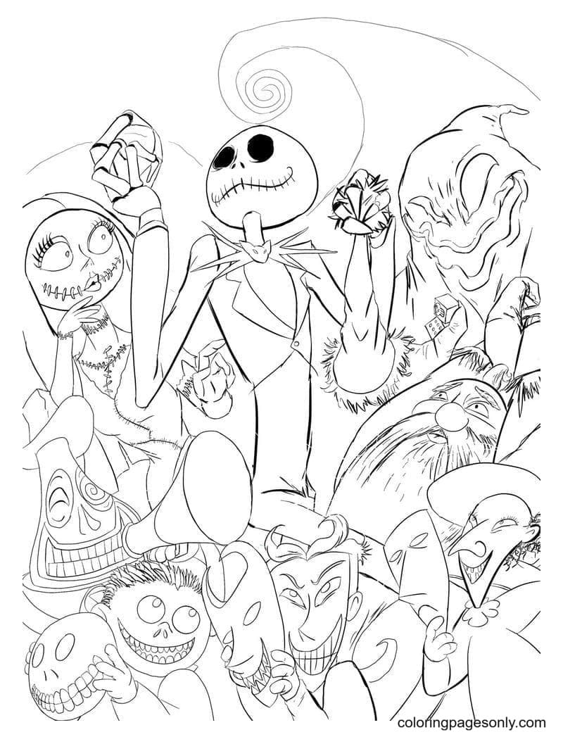 Printable Nightmare Before Christmas Coloring Page Before Christmas