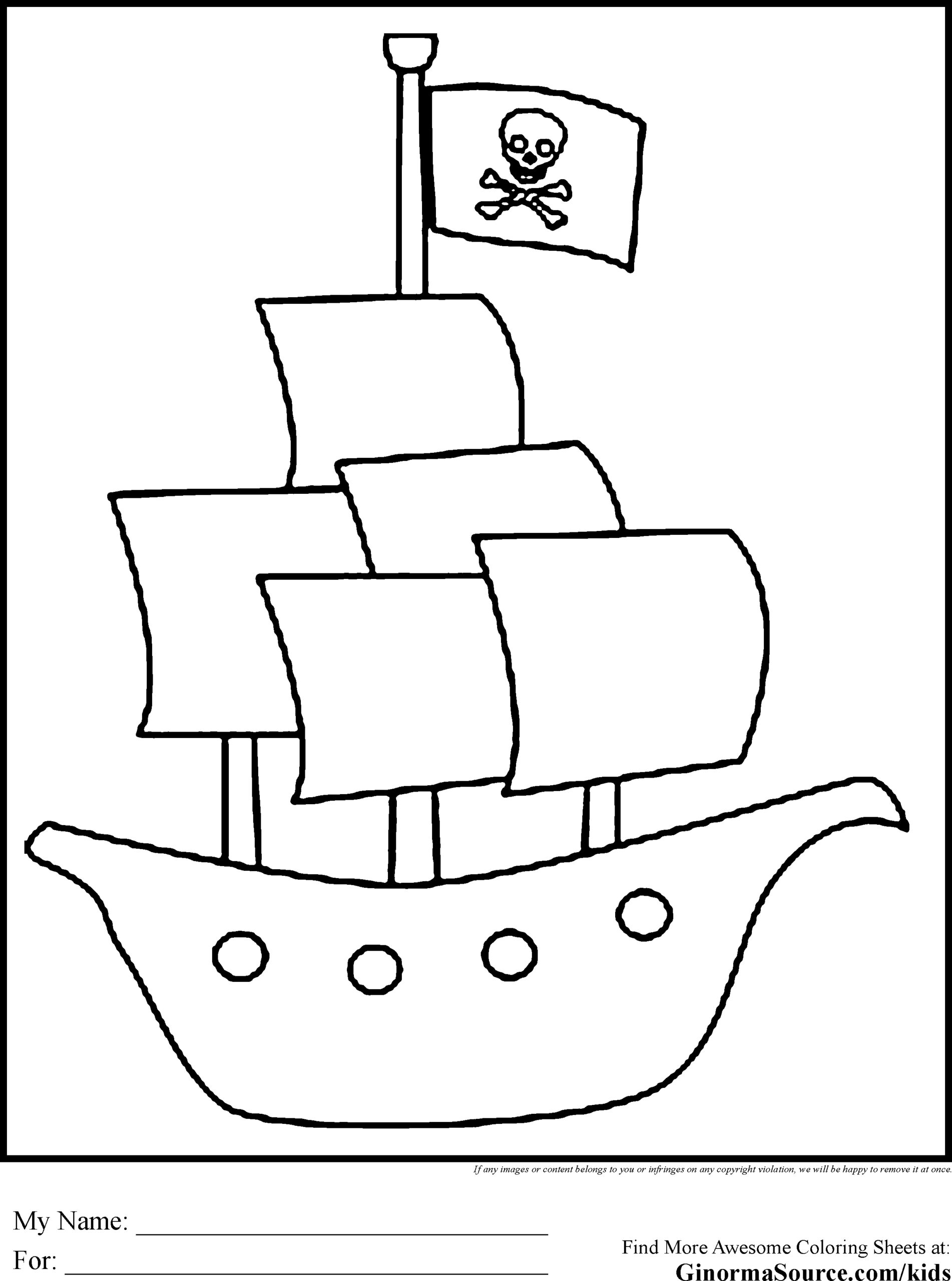 Printable Pirate Ship Coloring Pages Printable Pirate Ship Coloring Pages