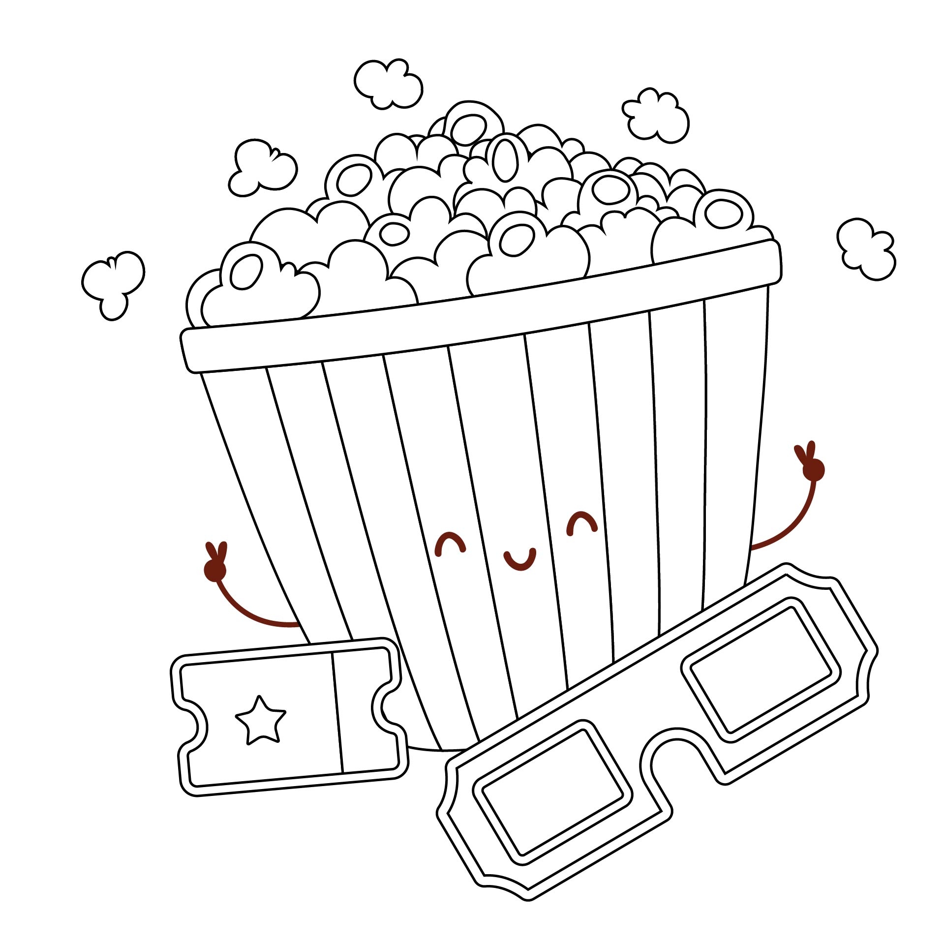Printable Popcorn Bucket Coloring Pages Printable Popcorn Bucket Coloring Pages