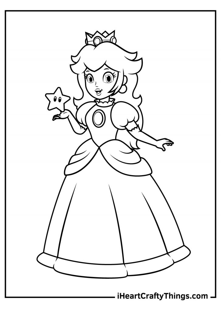 Printable Princess Peach Coloring Pages