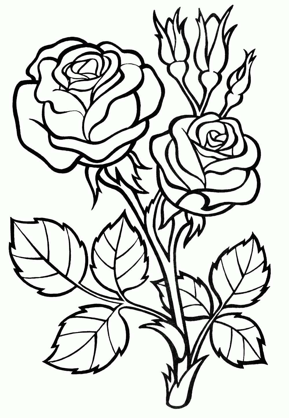 Printable Rose Coloring Pages Printable Rose Coloring Pages