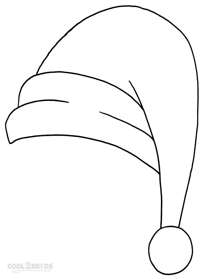 Printable Santa Hat Coloring Pages