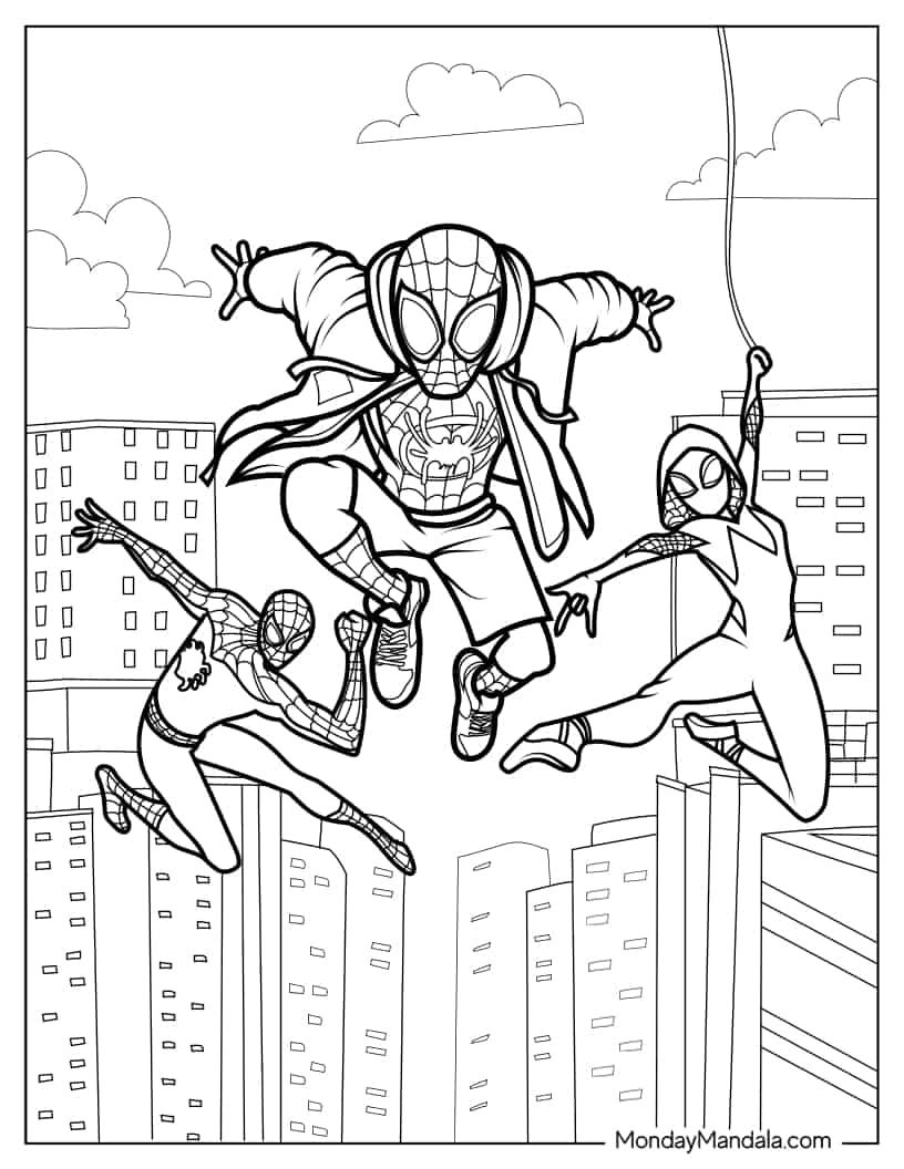 Printable Spiderman Miles Morales Coloring Pages Printable New Year