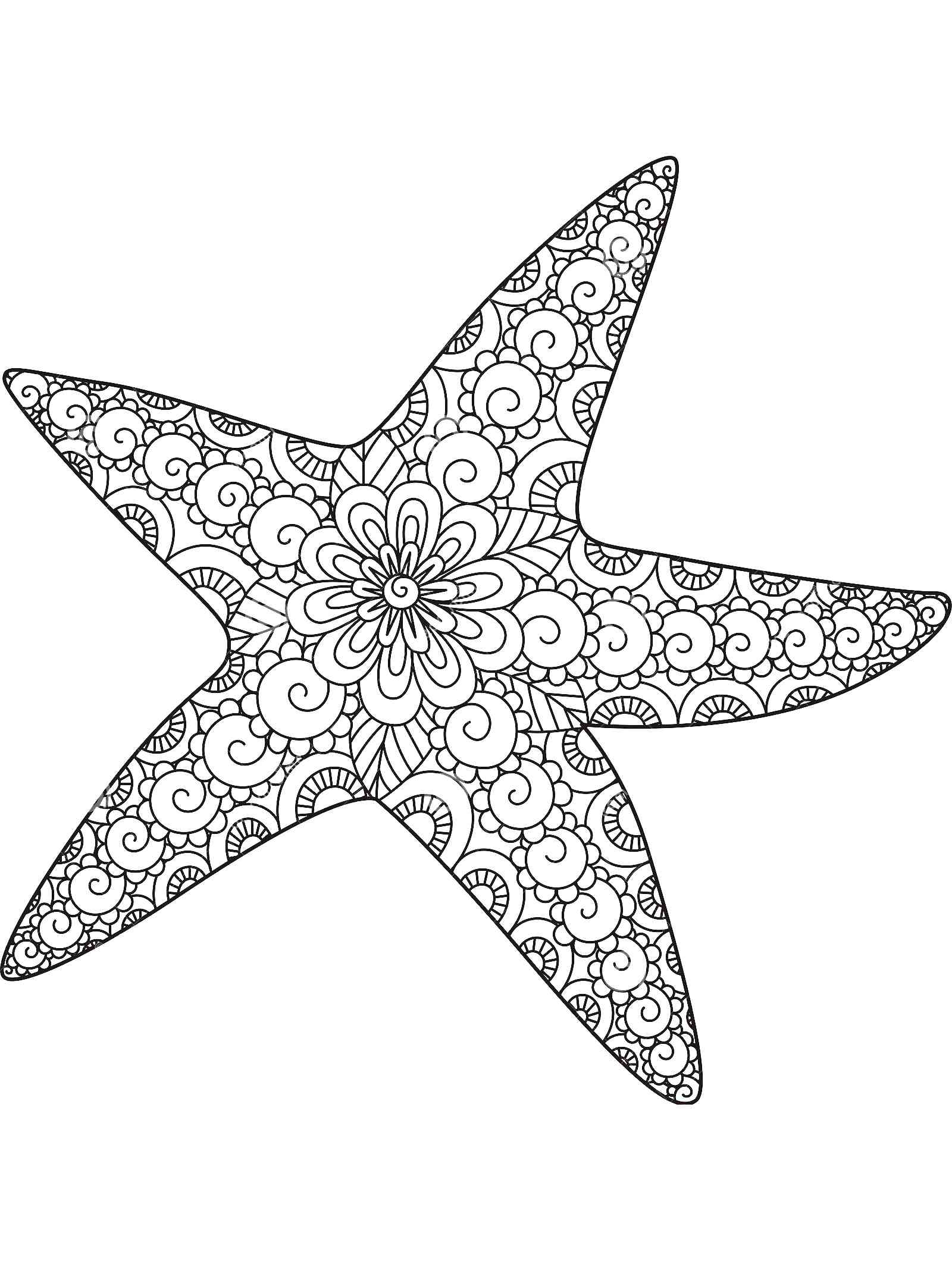 Printable Starfish Coloring Pages