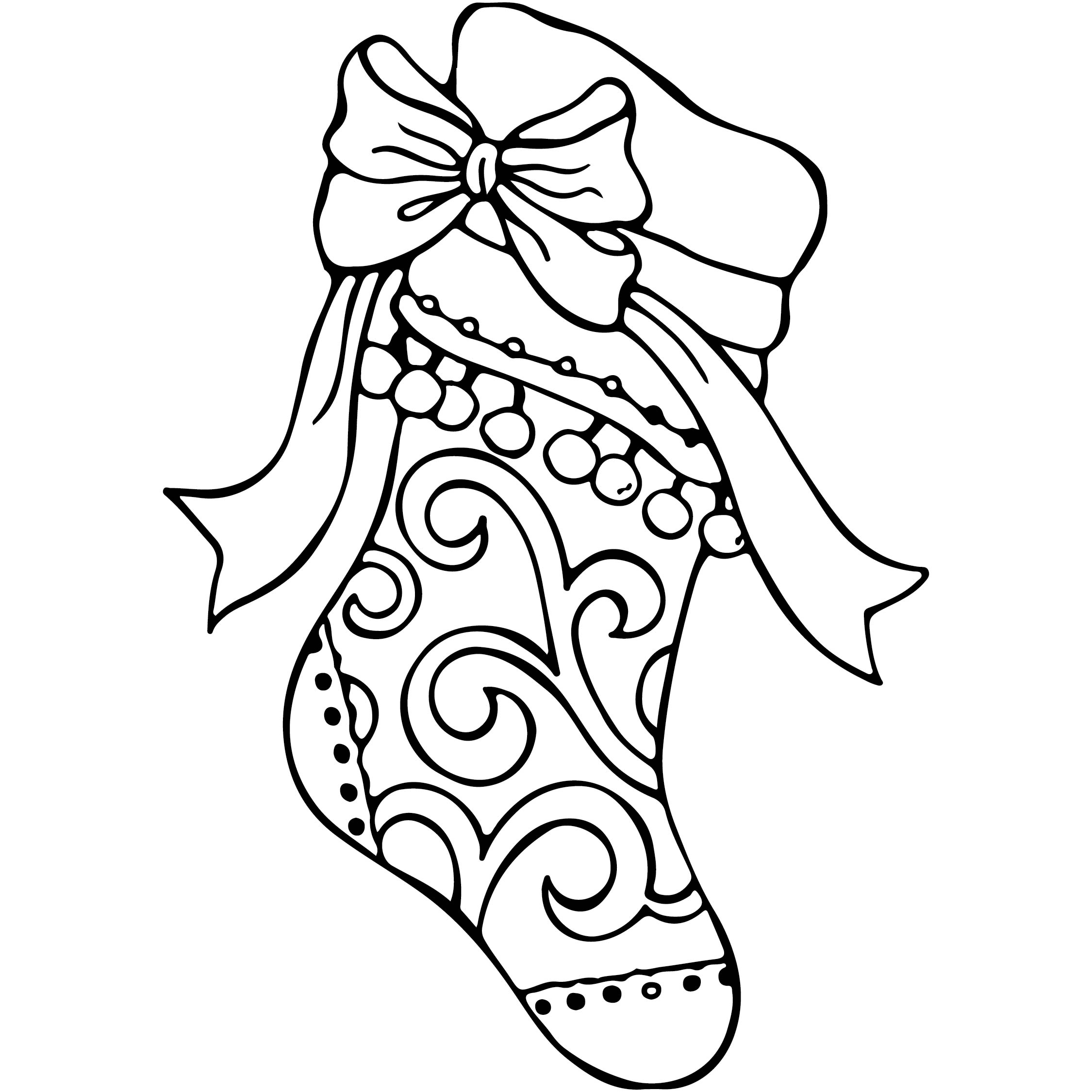 Printable Stocking Coloring Pages Printable Stocking Coloring Pages