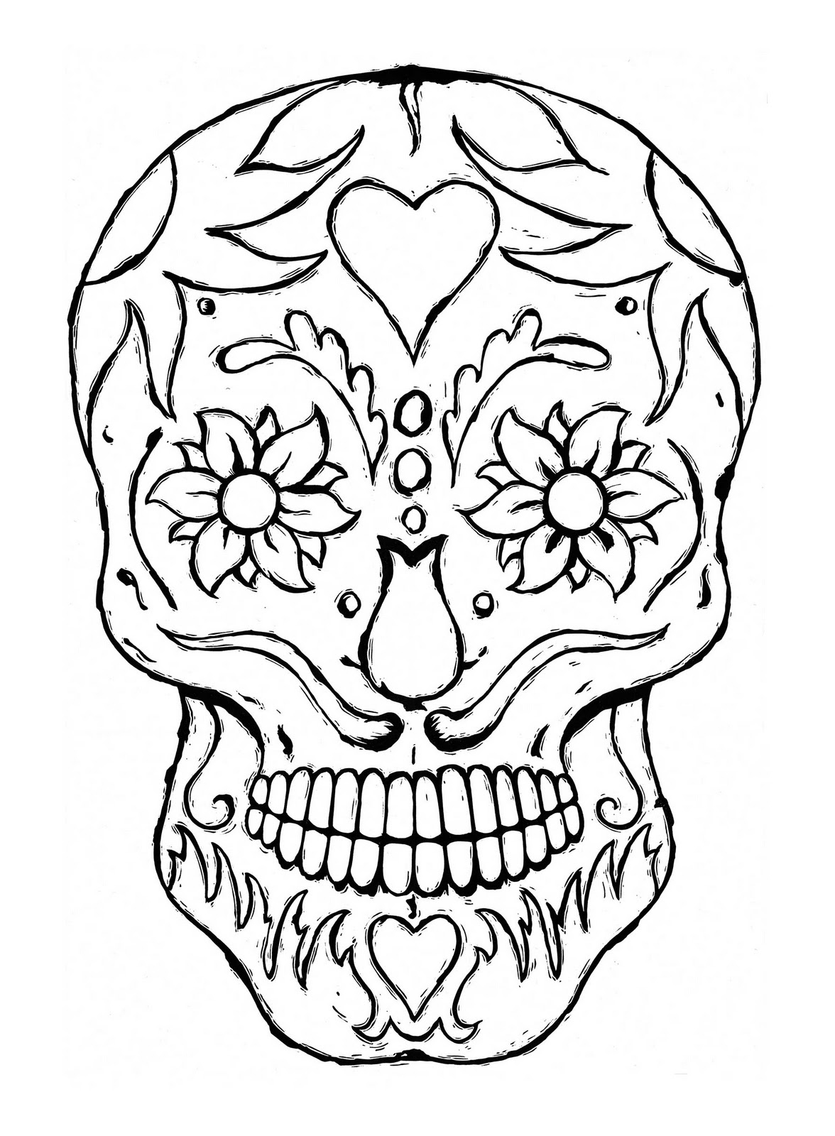 Free Printable Sugar Skull Coloring Pages Free Printable Sugar Skull Coloring Pages