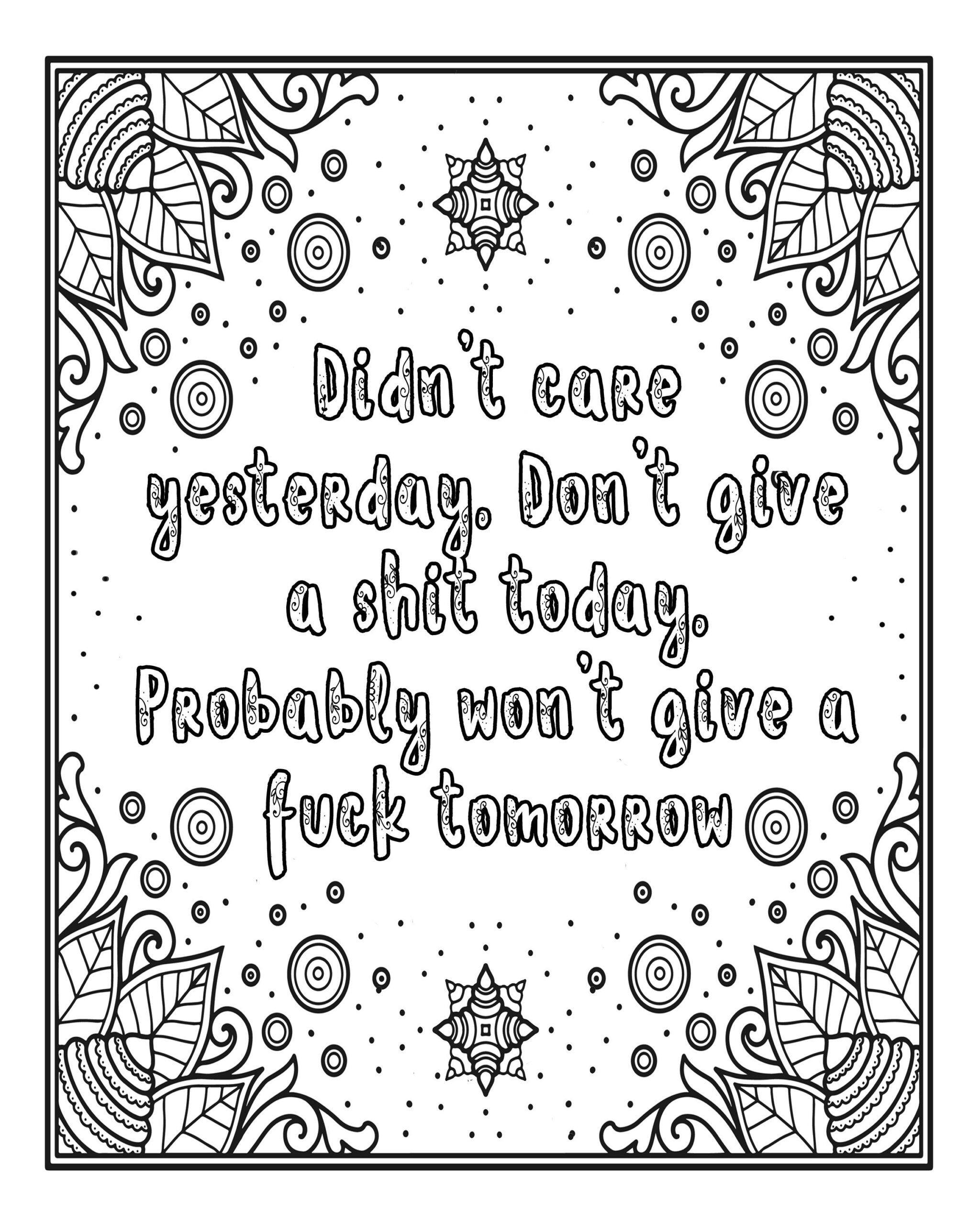 Printable Coloring Pages For Adults Swear Words Printable Coloring Pages For Adults Swear Words