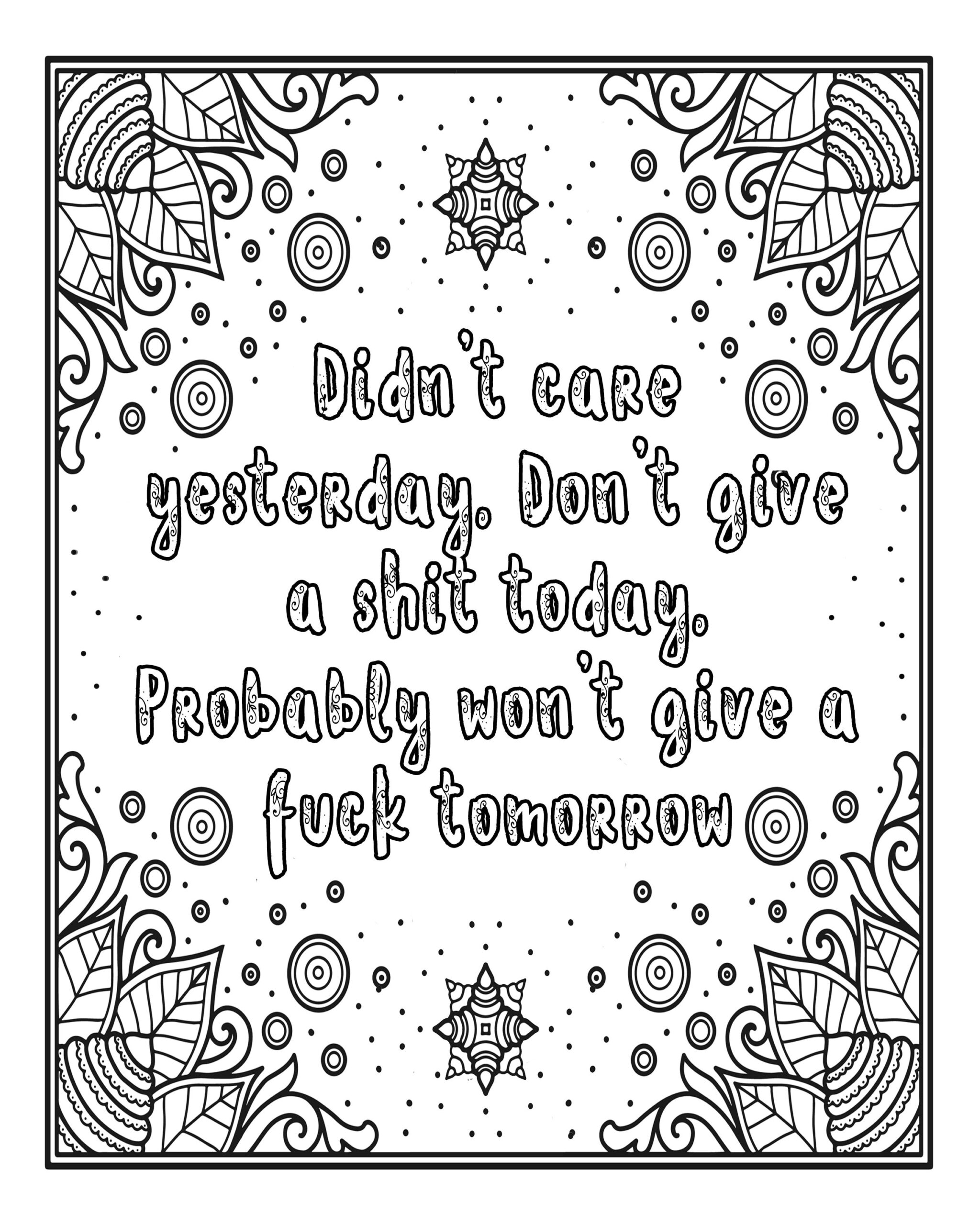 Printable Swear Word Coloring Pages Printable Swear Word Coloring Pages