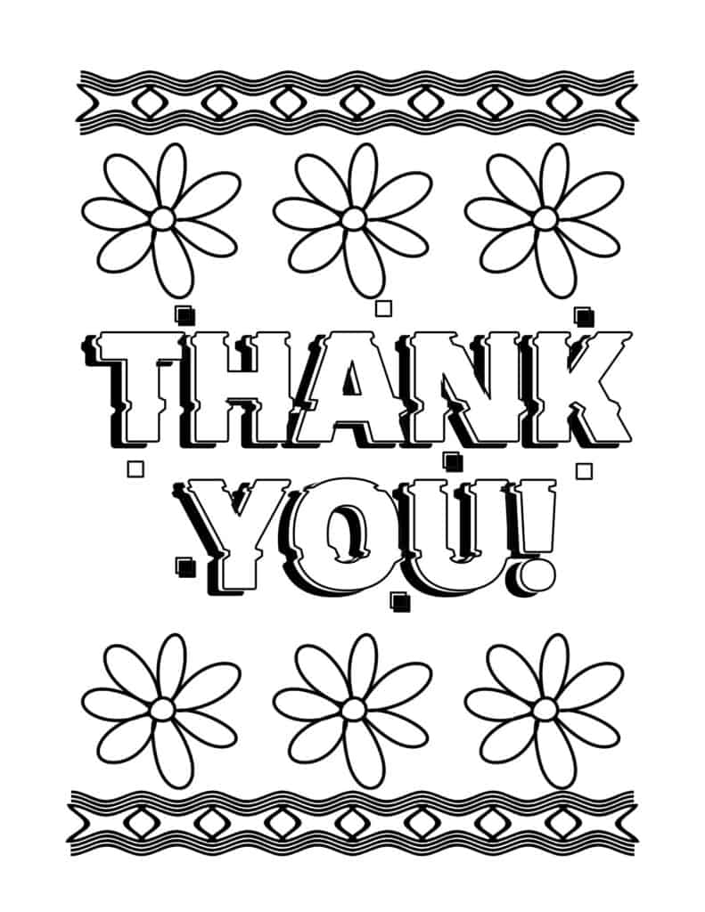 Printable Thank You Coloring Pages Printable Thank You Coloring Pages