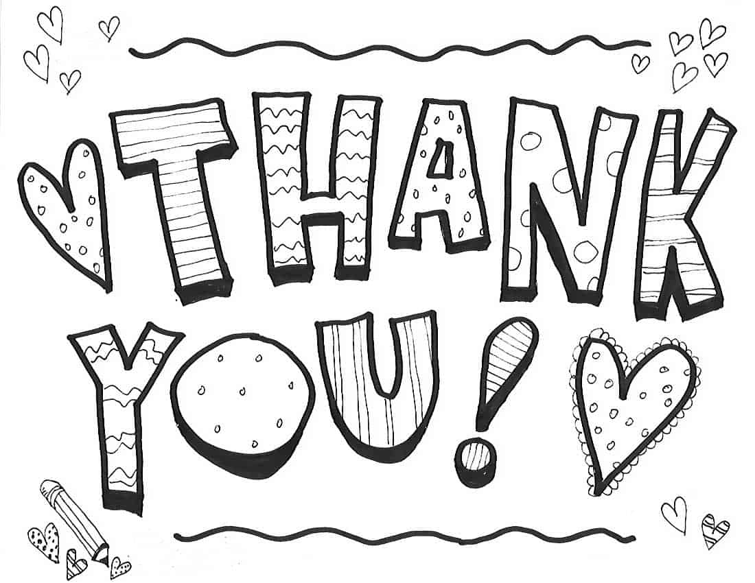 Printable Thank You Coloring Pages Printable Thank You Coloring Pages
