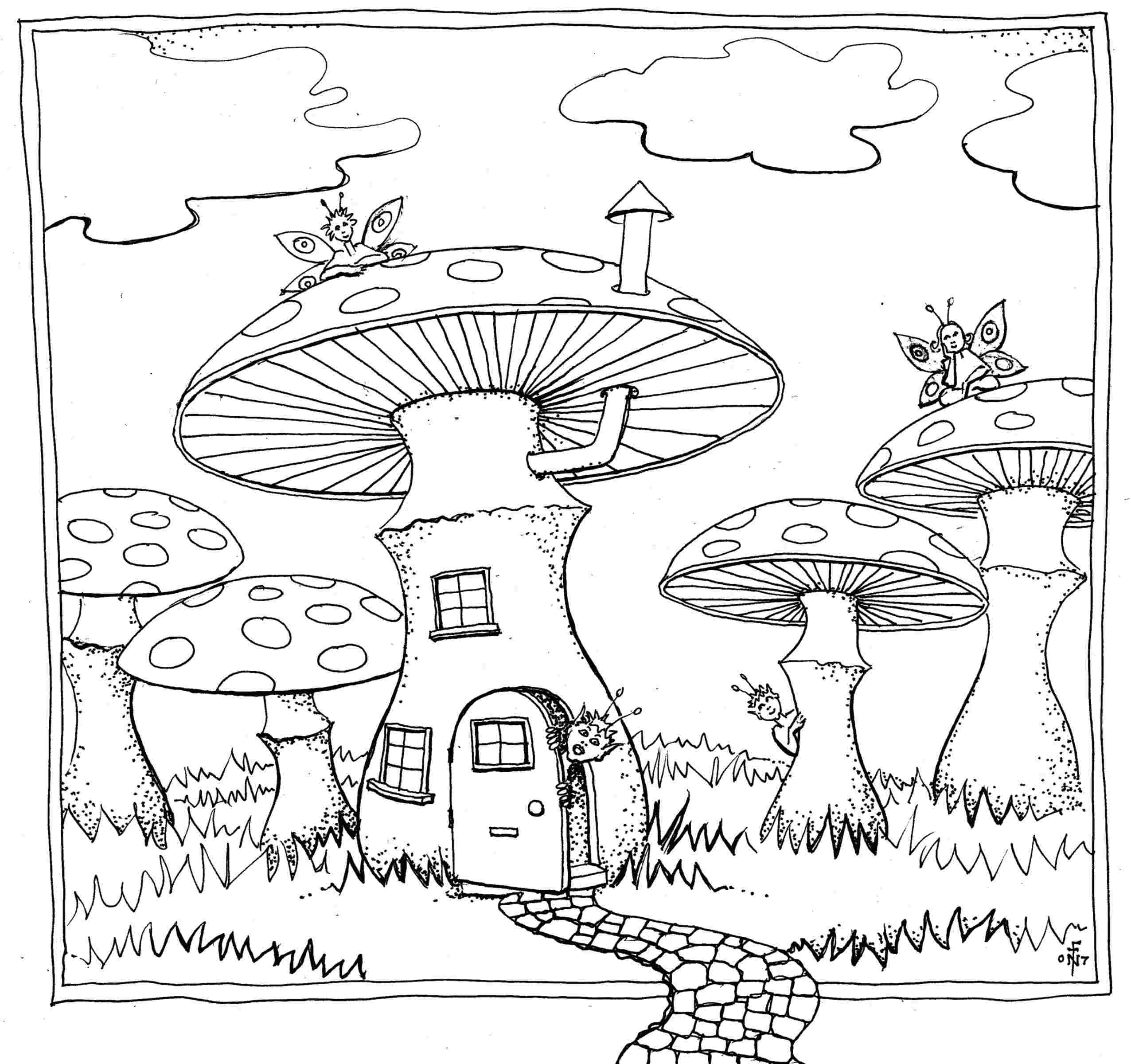 Printable Trippy Mushroom Coloring Pages Printable Trippy Mushroom Coloring Pages