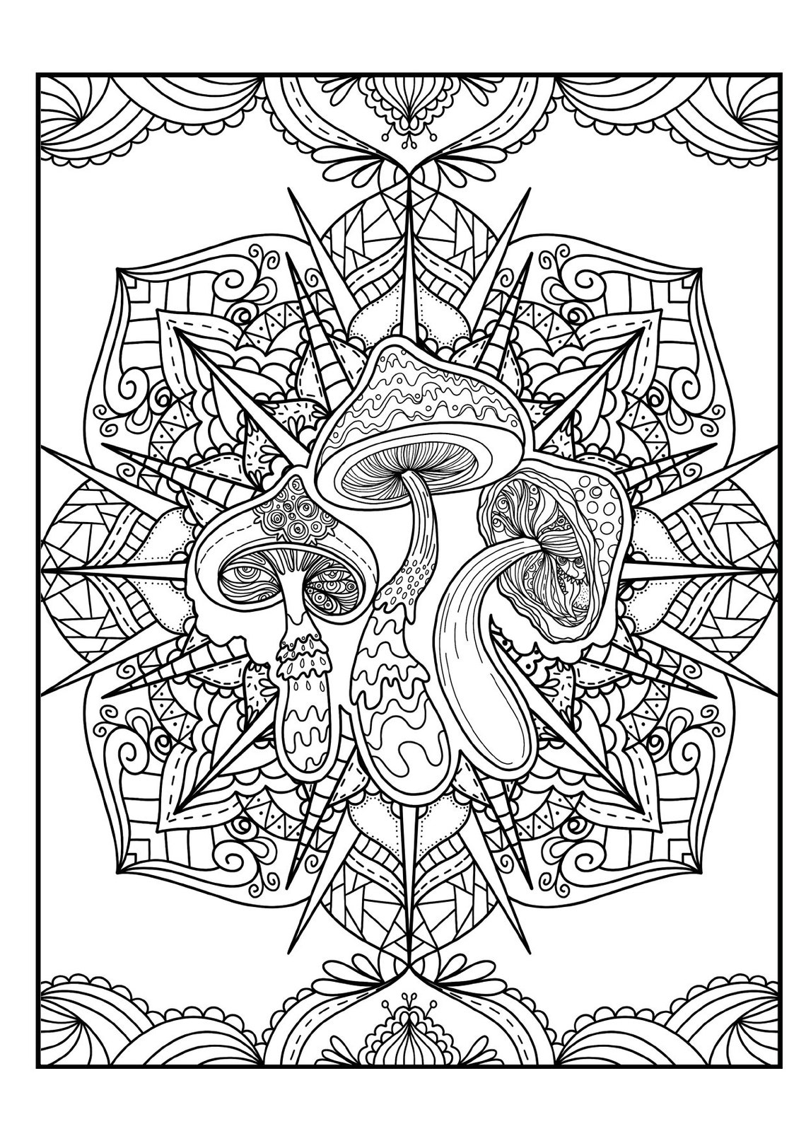 Printable Trippy Mushroom Coloring Pages Printable Trippy Mushroom Coloring Pages